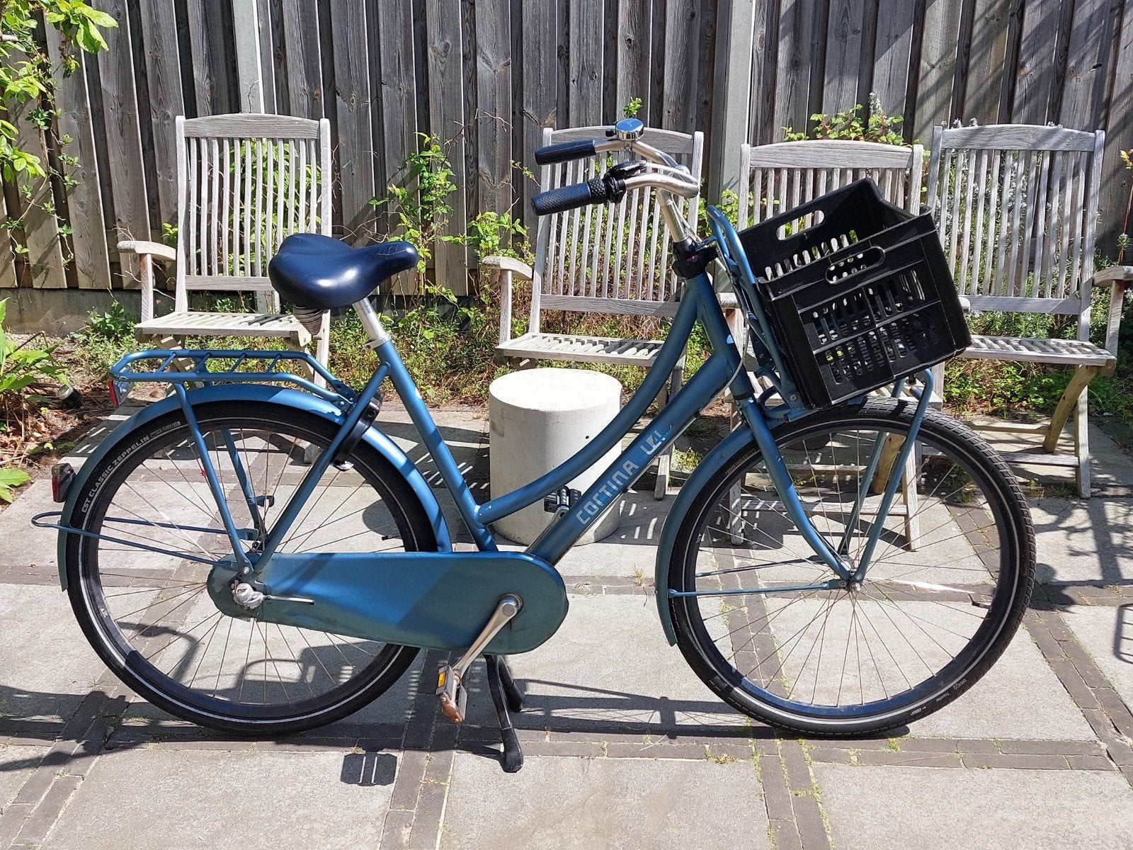 Cortina U4 transportfiets met krat., Terugtraprem, Gebruikt, Versnellingen, Ophalen