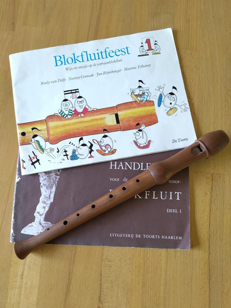 Blokfluit met 2 lesboekjes, Ophalen of Verzenden