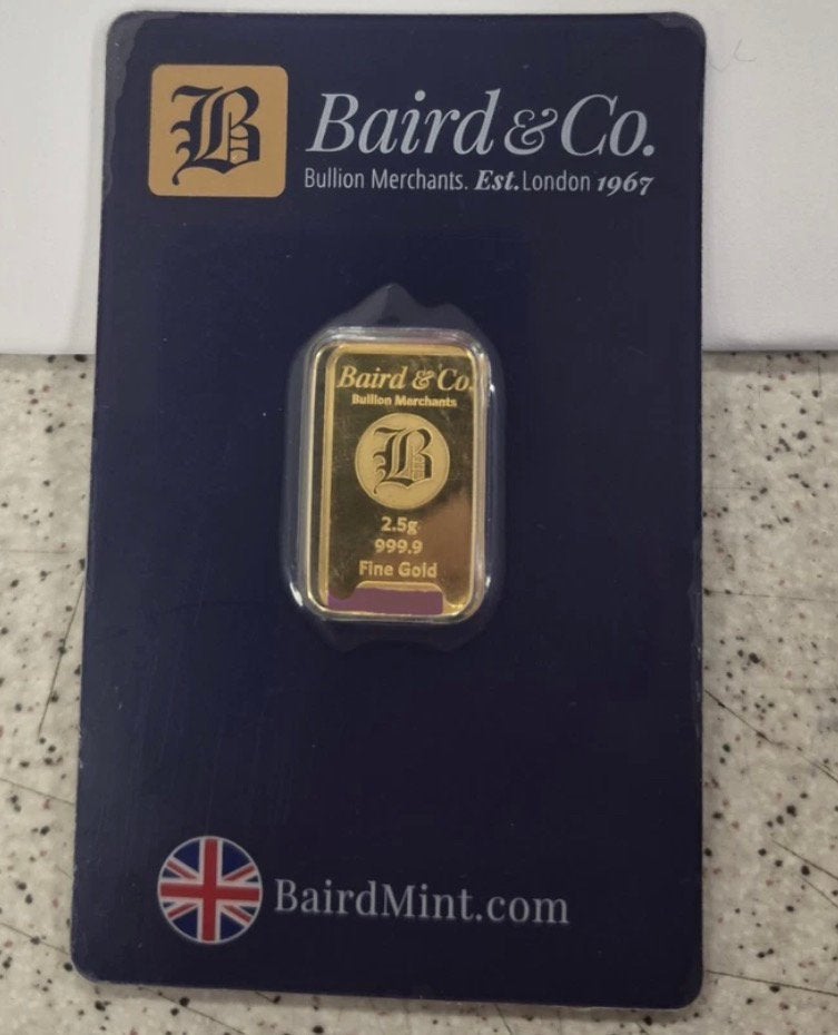 2,5 gr goud baartje, Postzegels en Munten, Verzenden, Goud