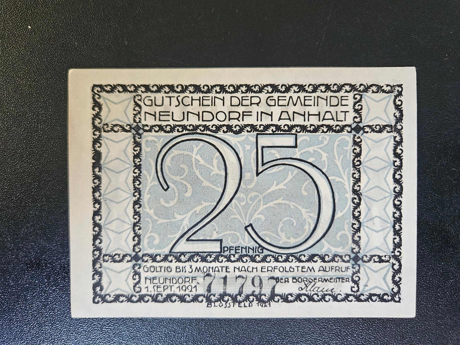 Duitsland Neundorf Anhalt 1921, Postzegels en Munten, Bankbiljetten | Europa | Niet-Eurobiljetten, Ophalen of Verzenden, Duitsland