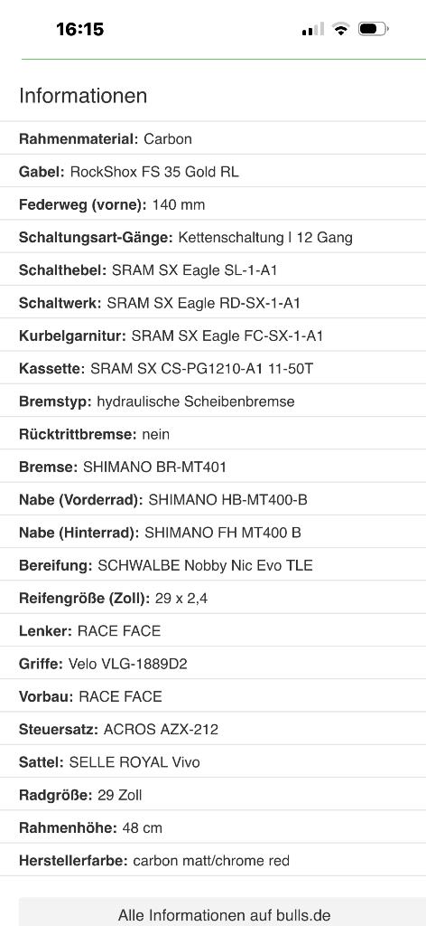 Bulls Mountainbike, Overige merken, Gebruikt, Vering, 10 tot 15 versnellingen