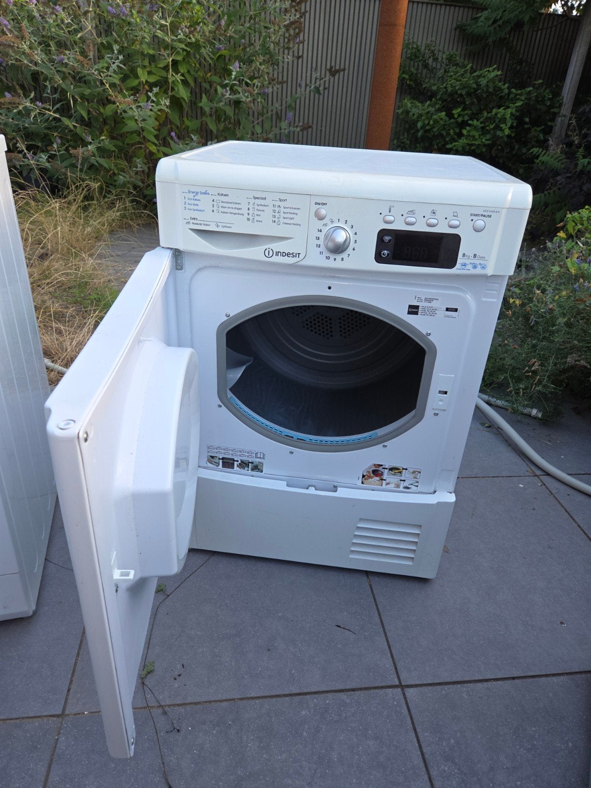 Wasdroger Indesit 8 kg capaciteit, Witgoed en Apparatuur, Ophalen, Gebruikt, 8 tot 10 kg, Voorlader
