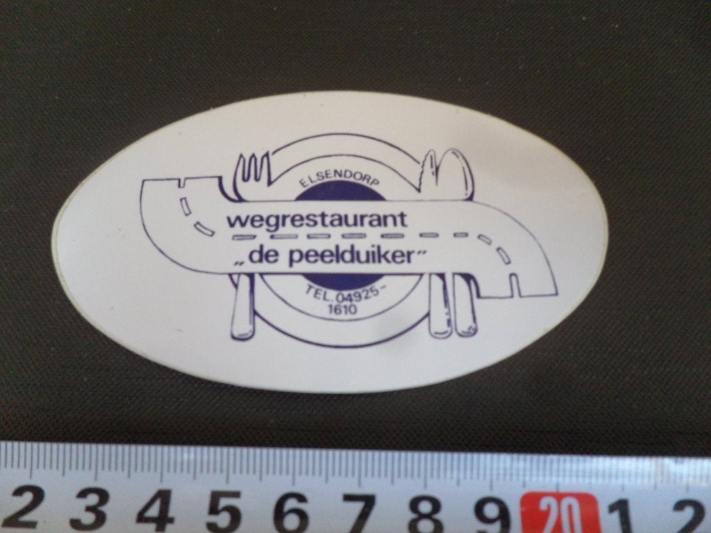 sticker elsendorp wegrestaurant DE PEELDUIKER *, Verzamelen, Ophalen of Verzenden, Zo goed als nieuw