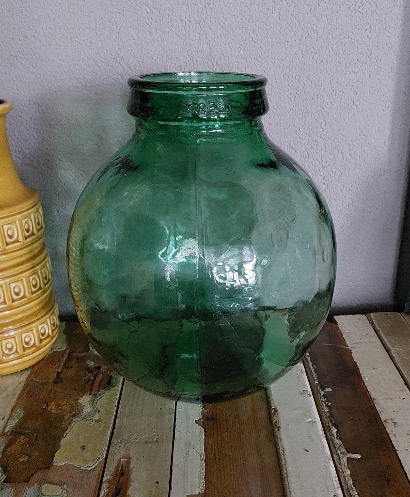 Viresa vaas, groen glas, Ophalen, Gebruikt, 30 cm, Glas