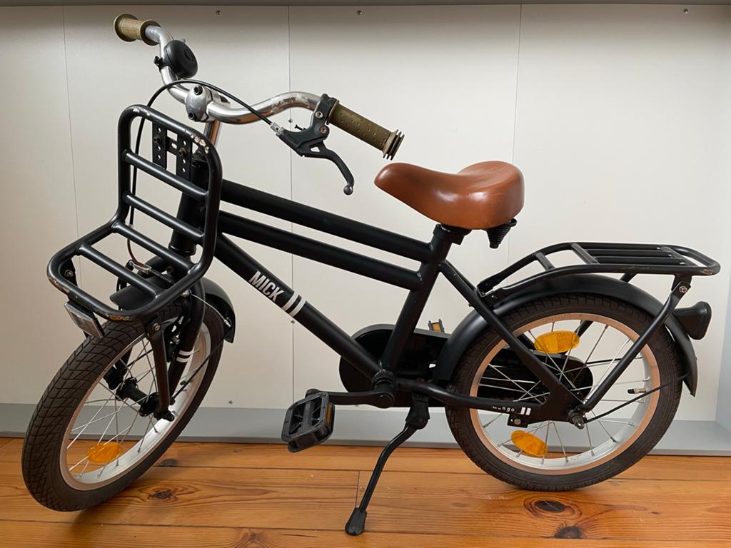 Jongensfiets 16 inch MICK Mango met terugtraprem, Ophalen, Gebruikt, Terugtraprem, 16 tot 20 inch