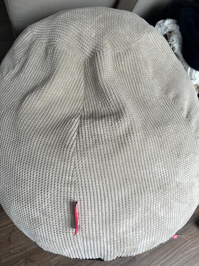 Loungepug Big Bertha Zitzak - Zo goed als nieuw, Huis en Inrichting, Zitzakken, Ophalen, Zo goed als nieuw, Beige, Zitzak