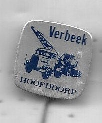 HOOFDDORP VERBEEK AUTO VRACHTWAGEN HOOGWERKER SPELD, Verzamelen, Ophalen of Verzenden, Gebruikt, Transport, Speldje of Pin