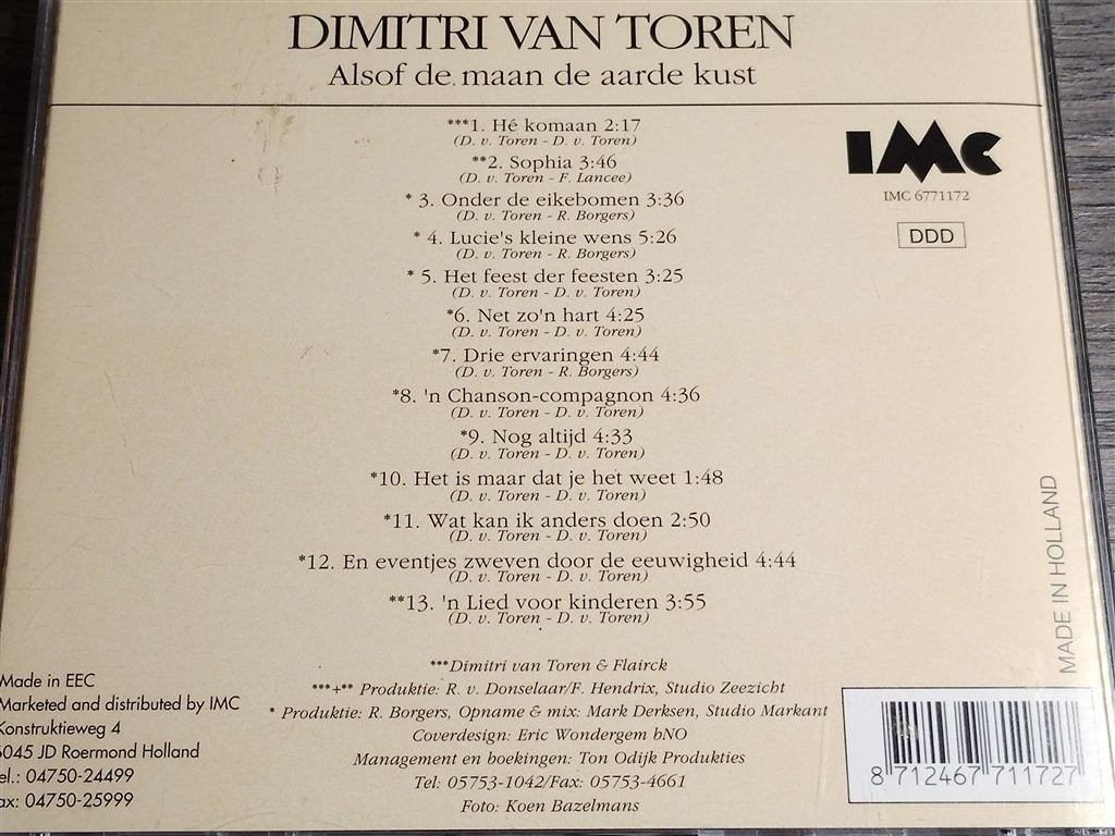 Dimitri Van Toren ‎- Alsof De Maan De Aarde Kust, Ophalen of Verzenden, Zo goed als nieuw, Levenslied of Smartlap