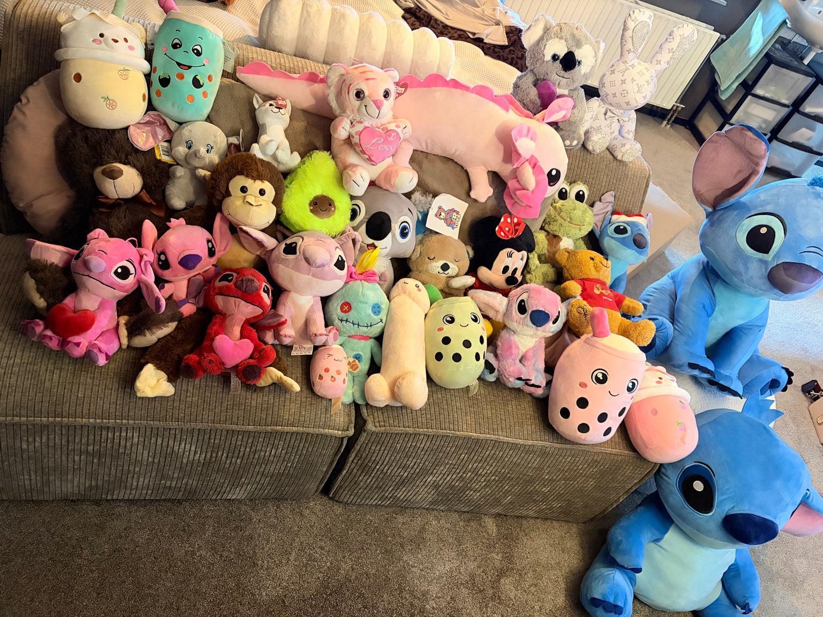 Grote collectie knuffels - Disney, Stitch, Squishmallows en, Disney, Overige typen, Blauw, Ophalen of Verzenden