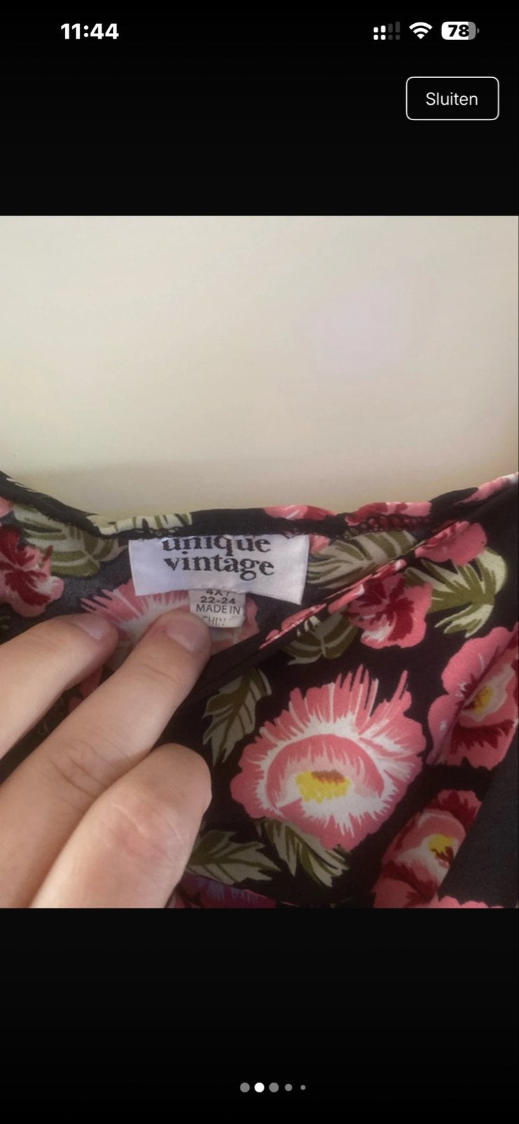Unique Vintage Peonie Jurk Maat 4XL/52 Nieuw, Kleding | Dames, Ophalen of Verzenden, Nieuw, Maat 46/48 (XL) of groter, Zwart