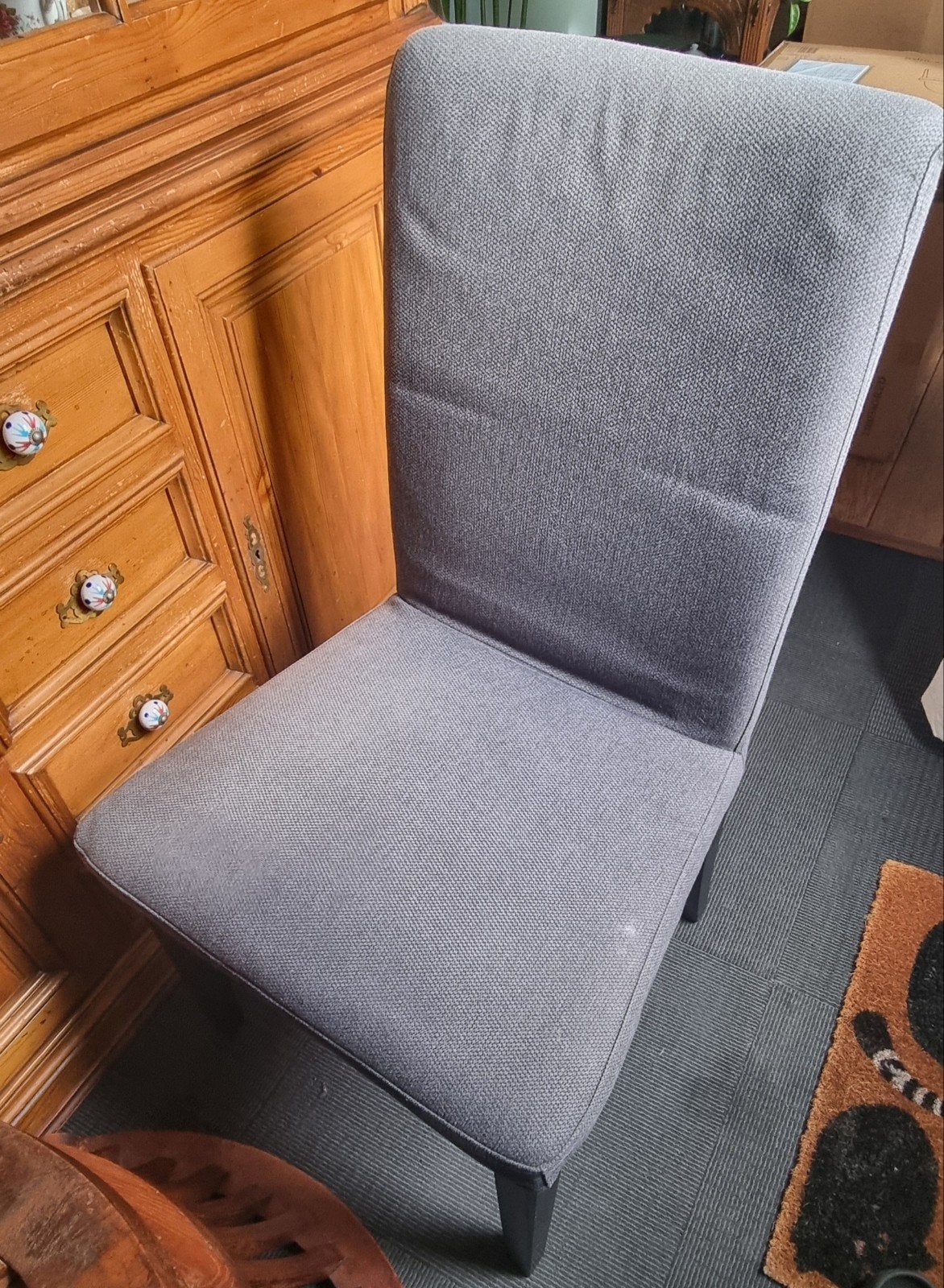 IKEA HENRIKSDAL Stoel - Grijs/Bruin met Houten Poten, Ophalen, Hout, Gebruikt, Modern, Scandinavisch