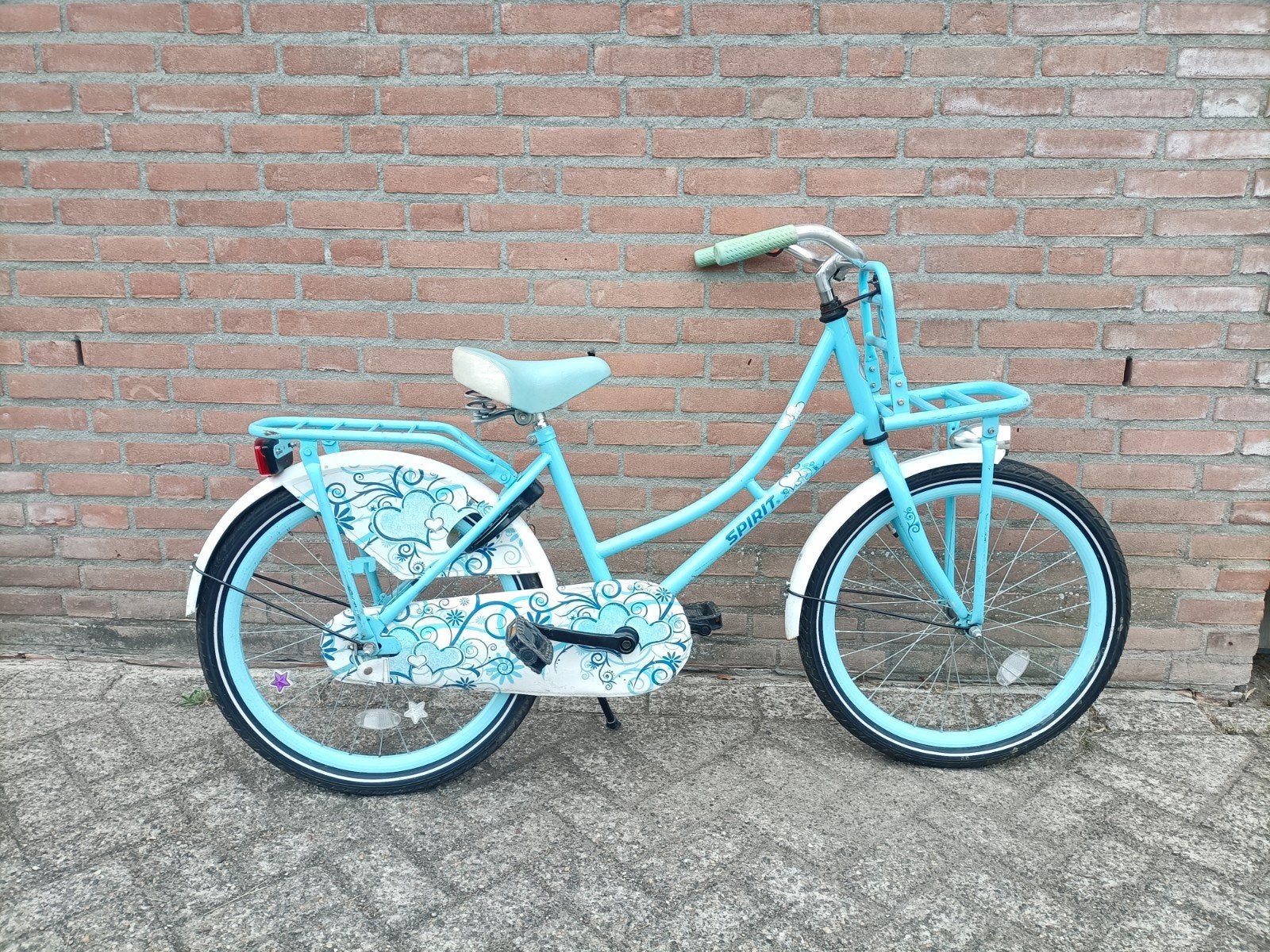 Spirit meisjesfiets 22 inch - Blauw/Wit, Ophalen, Terugtraprem, 22 inch, Gebruikt