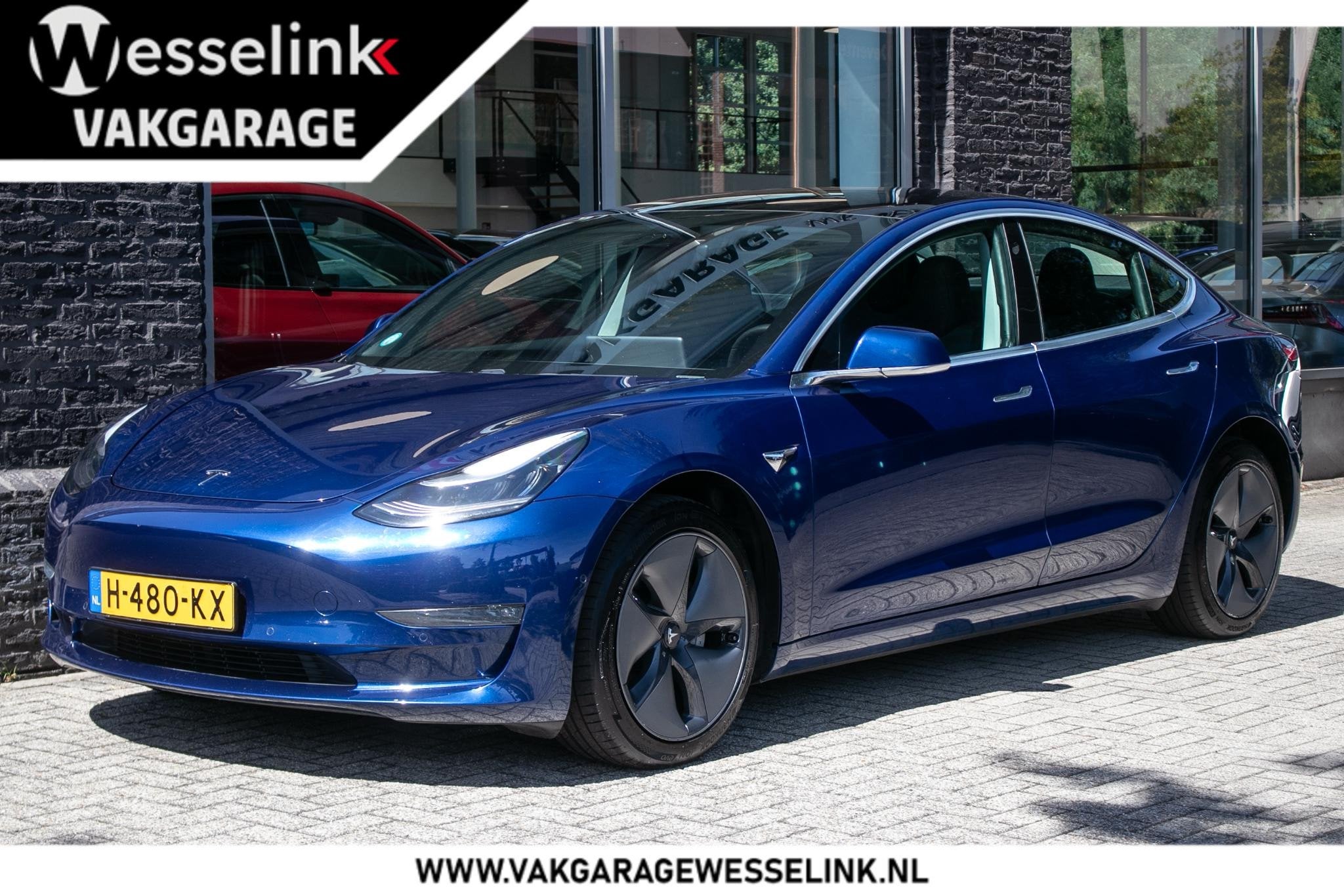 Tesla Model 3 Long Range AWD 75 kWh | SOH 87% | Pano Dak | T, Auto's, Stof, Blauw, Origineel Nederlands, 351 pk