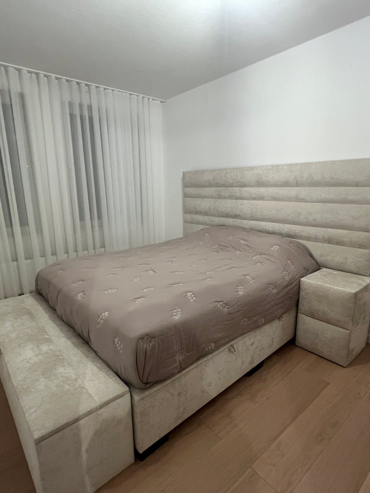 Laviva Bedding Boxspring 160x200 met opbergruimte, Ophalen, Beige, Tweepersoons, Zo goed als nieuw