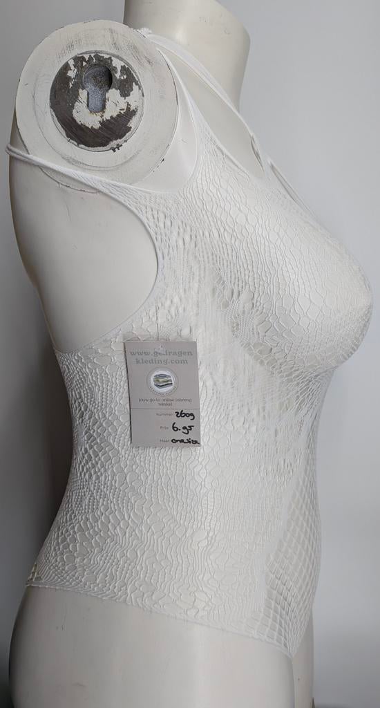 Sexy witte body met open kruis - Nieuw (2609*), Wit, Ophalen of Verzenden, Onbekend, Onbekend