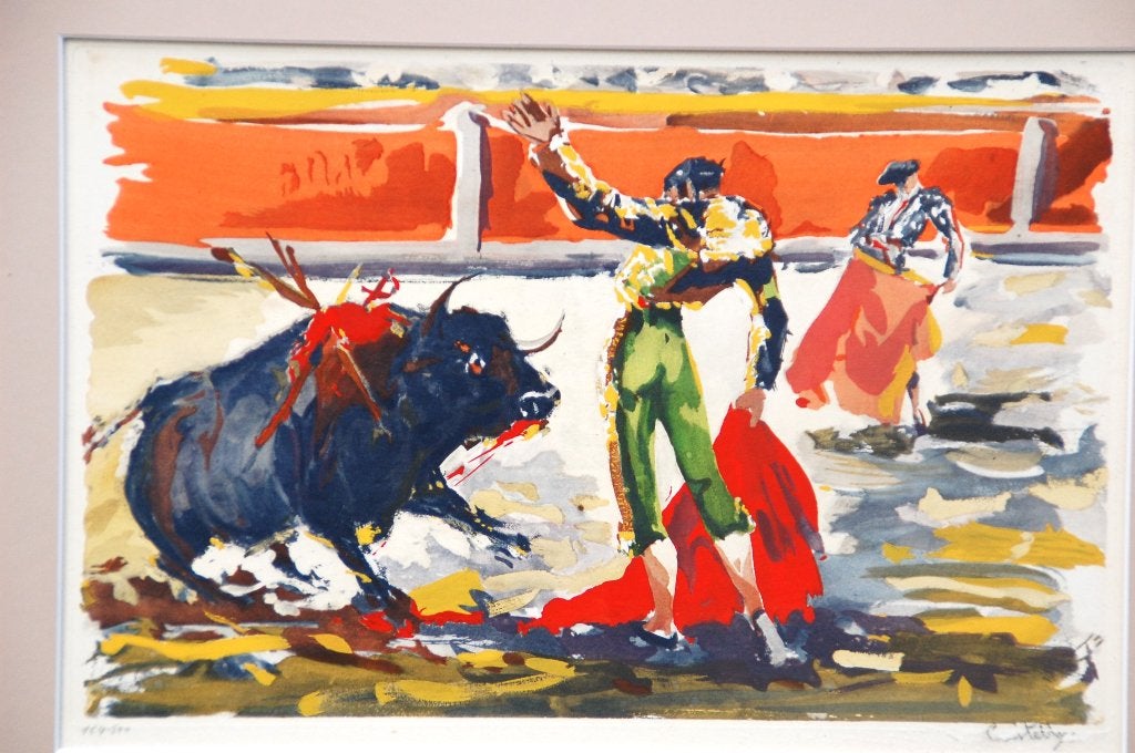 Schilderij ,Traditioneel stierengevecht, Ophalen of Verzenden, Schilderij