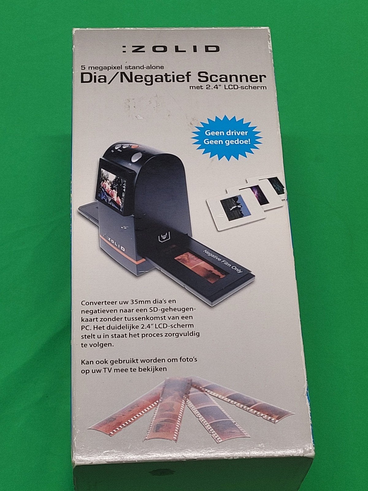 Zolid Dia/Negatief Scanner met 2.4" LCD-scherm, Computers en Software, Ophalen of Verzenden, Zo goed als nieuw, Diascanner, Zolid