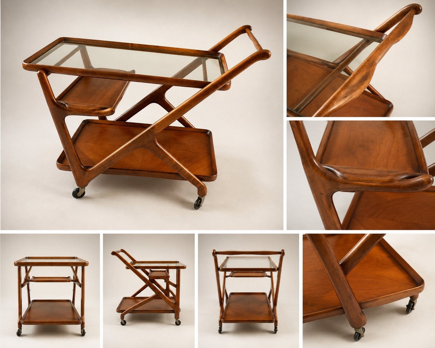 Cassina Serveerwagen jaren ‘60 vintage, Ophalen, Zo goed als nieuw