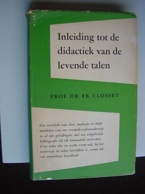 Inleiding tot de didactiek van de levende talen -Closset, Boeken, Ophalen of Verzenden, Alpha, Gelezen, HBO