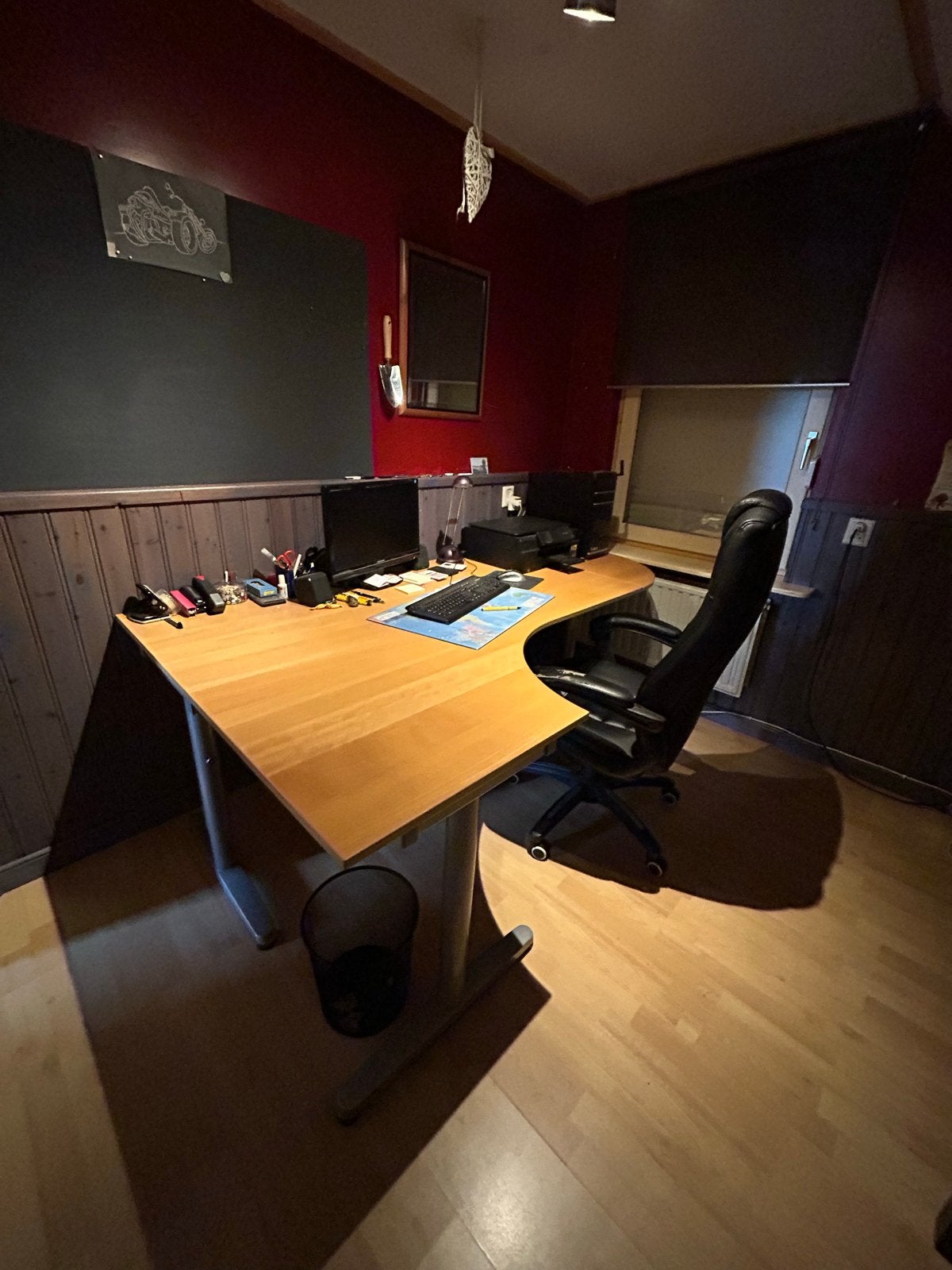 Hoekbureau van hout, ideaal voor thuiskantoor, Ophalen, Gebruikt, Hout, Hoekbureau