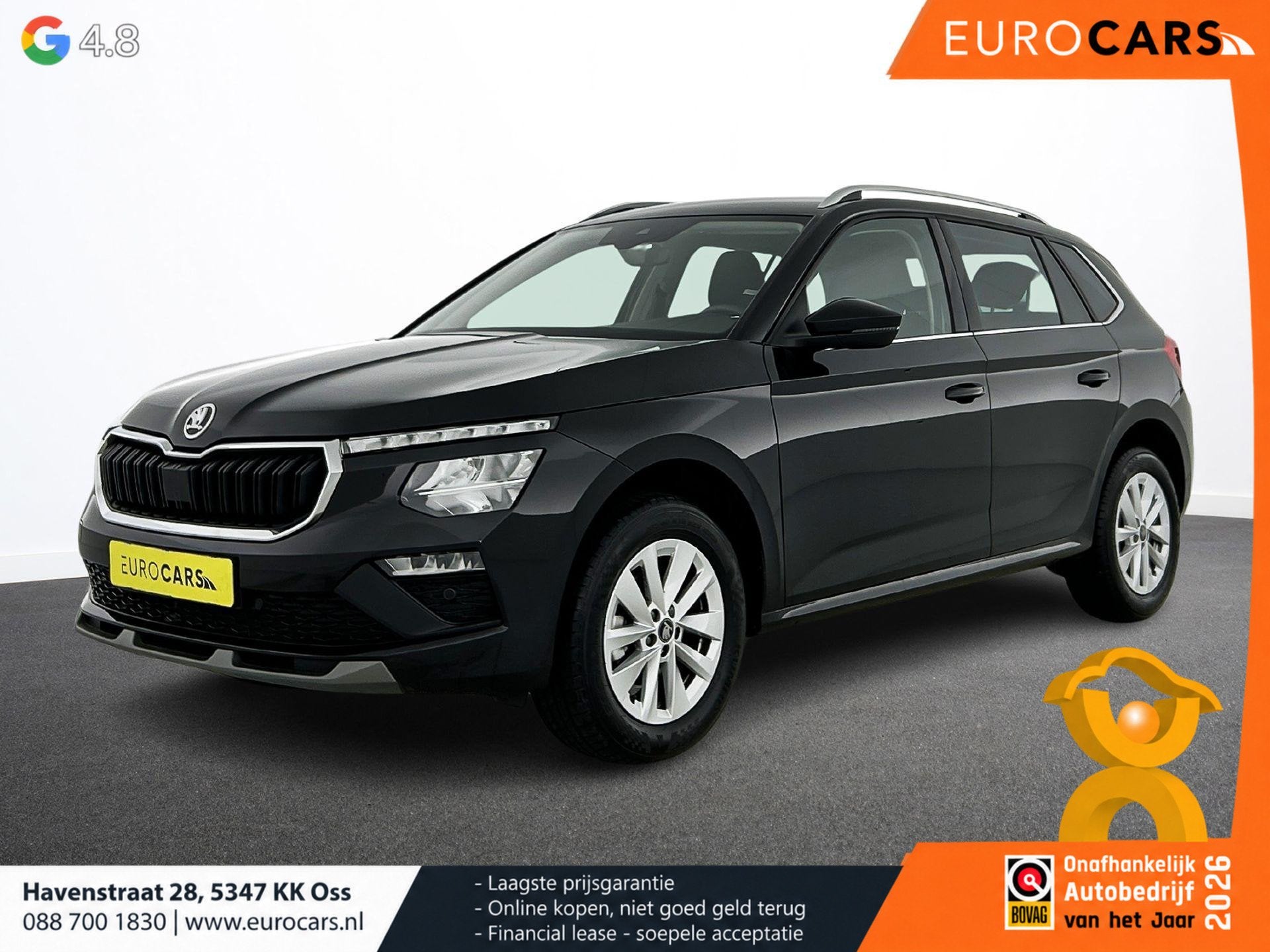 Skoda Kamiq 1.0 TSI Business Edition Automaat Navigatie Clim, Auto's, Gebruikt, Zwart, Lane Keeping Assist, 3 cilinders