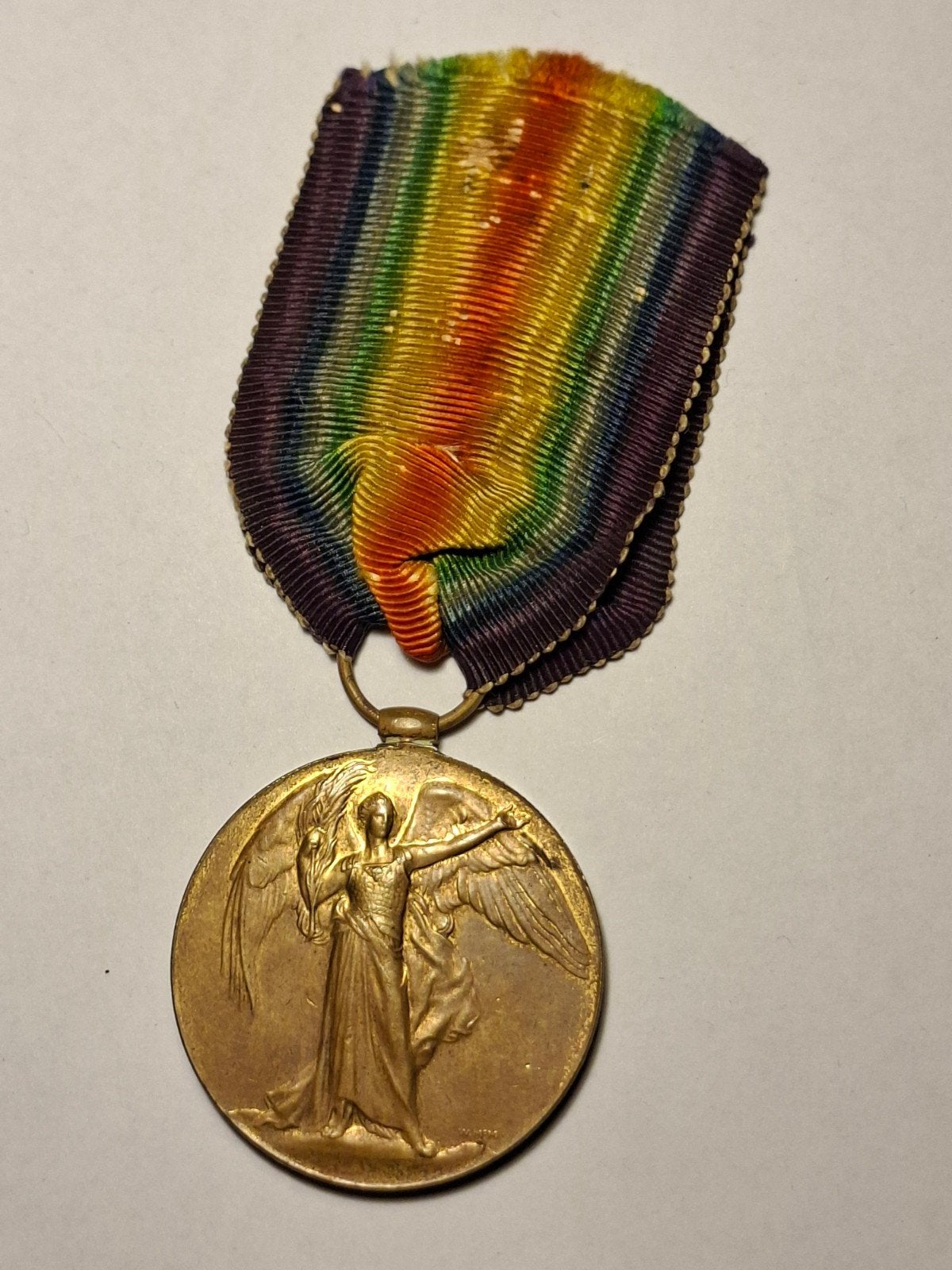 Op naam! Britse WO1 overwinningsmedaille A.S.C, Ophalen of Verzenden, Landmacht, Engeland, Embleem of Badge