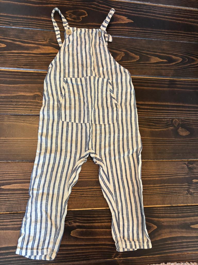 Zara blauw wit gestreepte linnen tuinbroek maat 98, Ophalen of Verzenden, Nieuw, Jongen, Broek