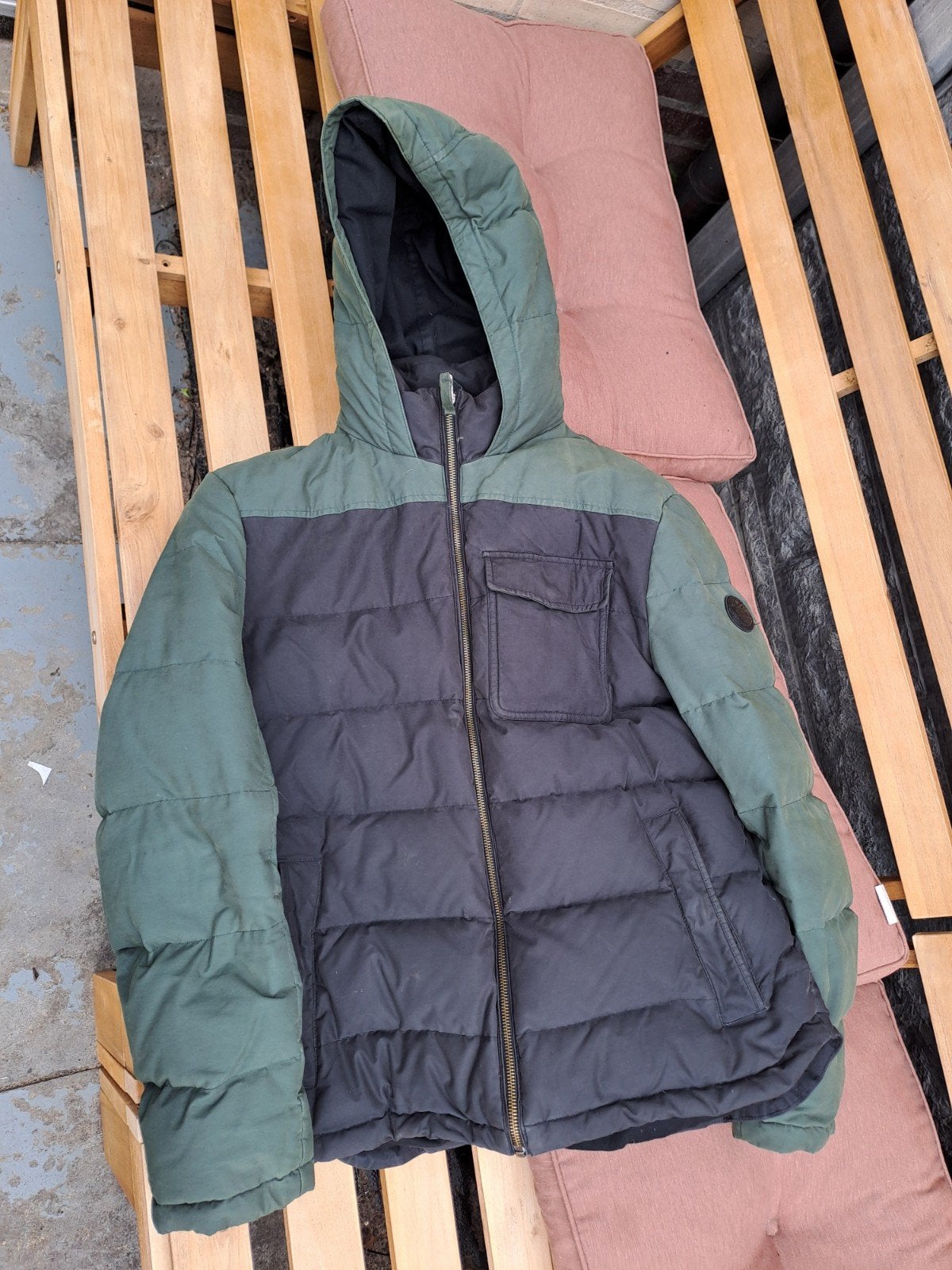 Timberland winterjas groen/zwart maat M, Kleding | Heren, Ophalen of Verzenden