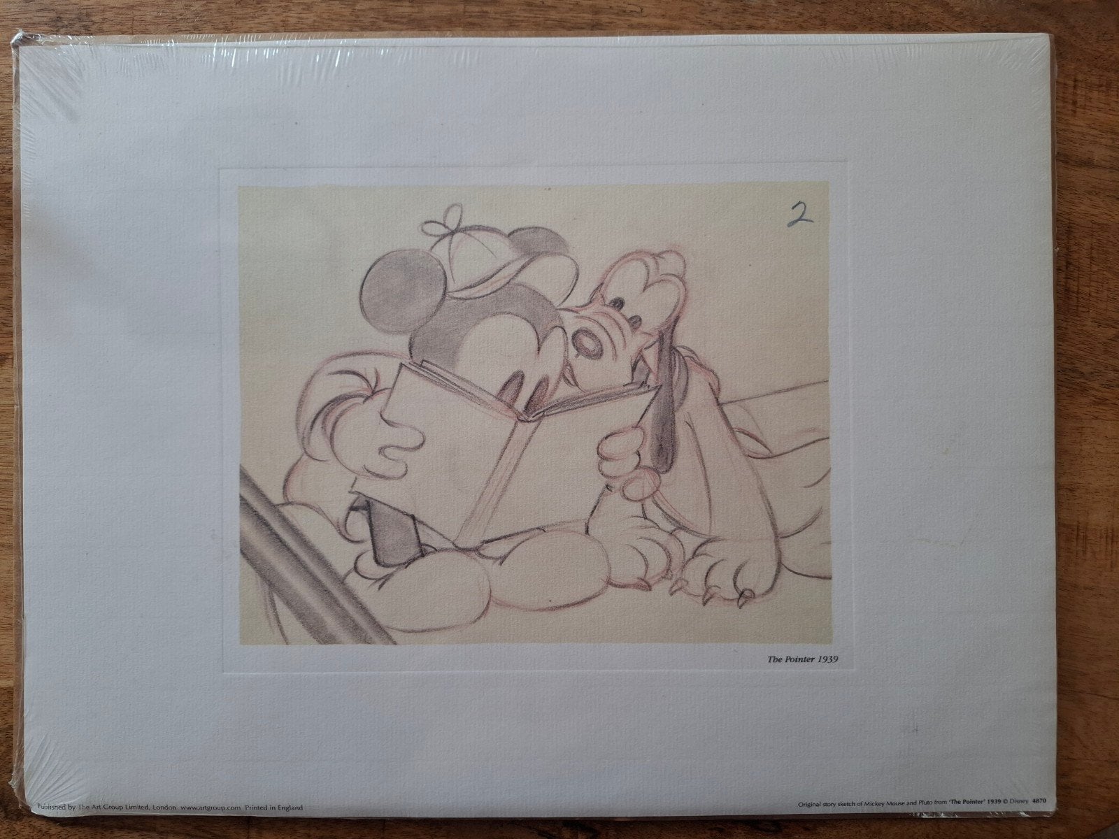 Disney Mickey Mouse & Pluto 'The Pointer' 1939 Print, Ophalen of Verzenden, Print, Print/reproductie