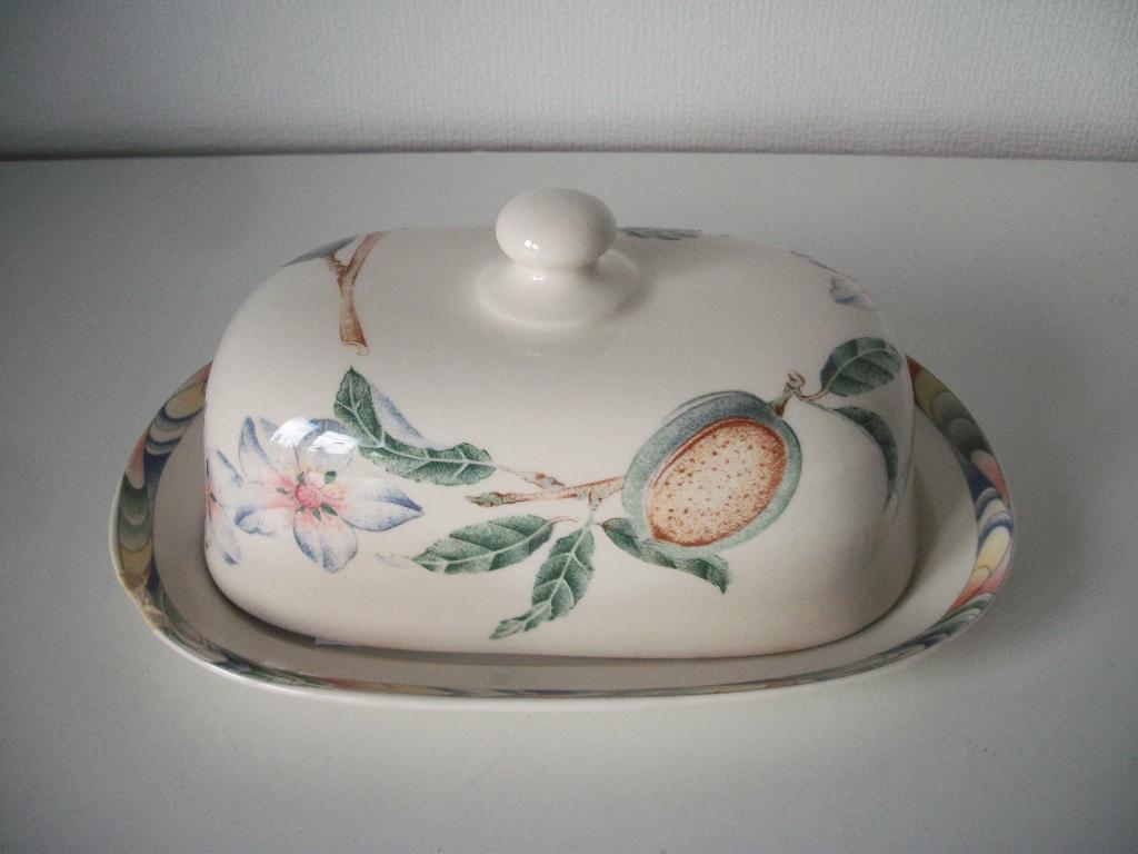 Botervloot - Fruit Ecru Groen - 20 x 7 cm - Barratts, Huis en Inrichting, Keuken | Servies, Gebruikt, Overige typen, Ophalen of Verzenden