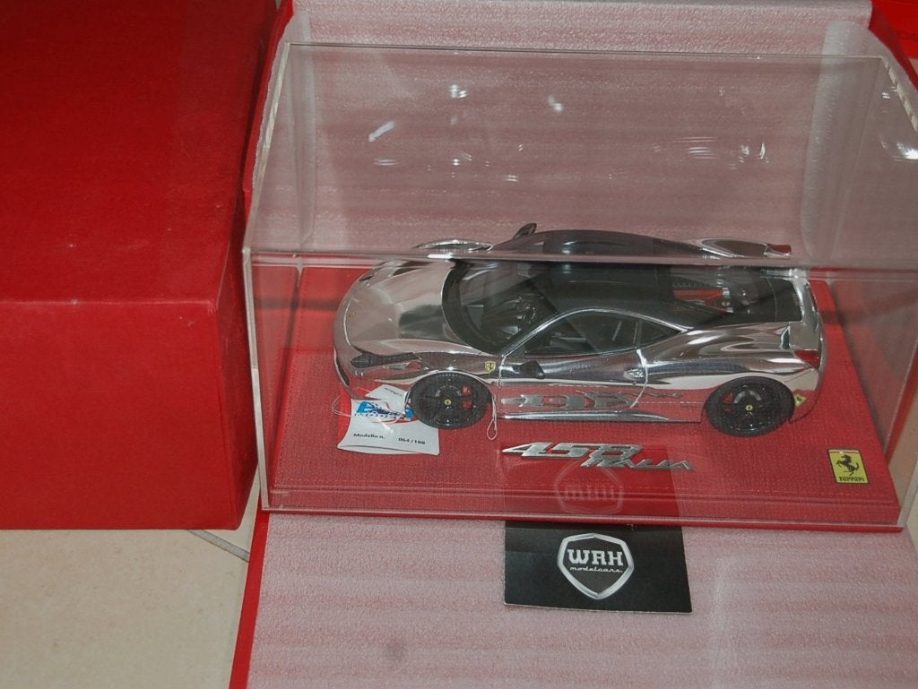 1:18 FERRARI 458 ITALIA chrome LIMITED 100 BBR see info WRH, Hobby en Vrije tijd, Verzenden, Zo goed als nieuw, Auto, Overige merken