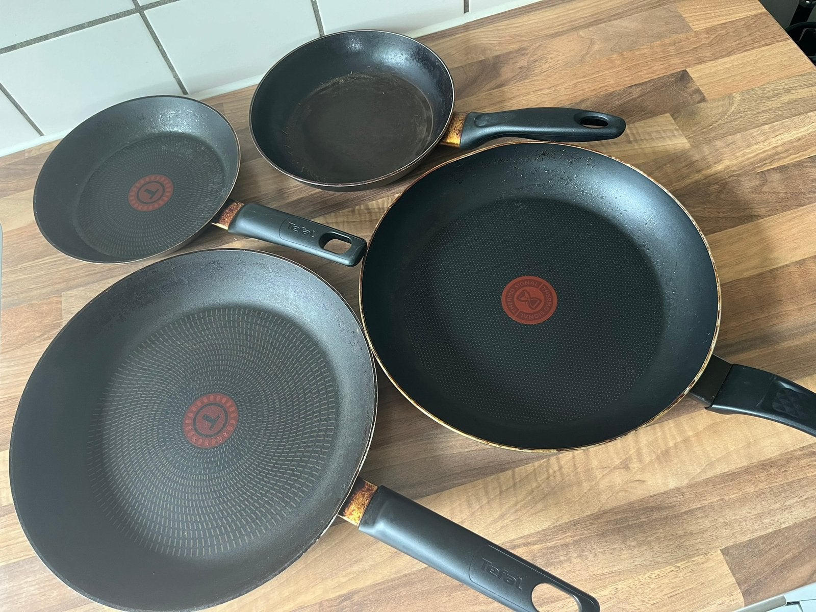 4 pannen van Tefal, Ophalen, Zo goed als nieuw, Koekenpan of Braadpan