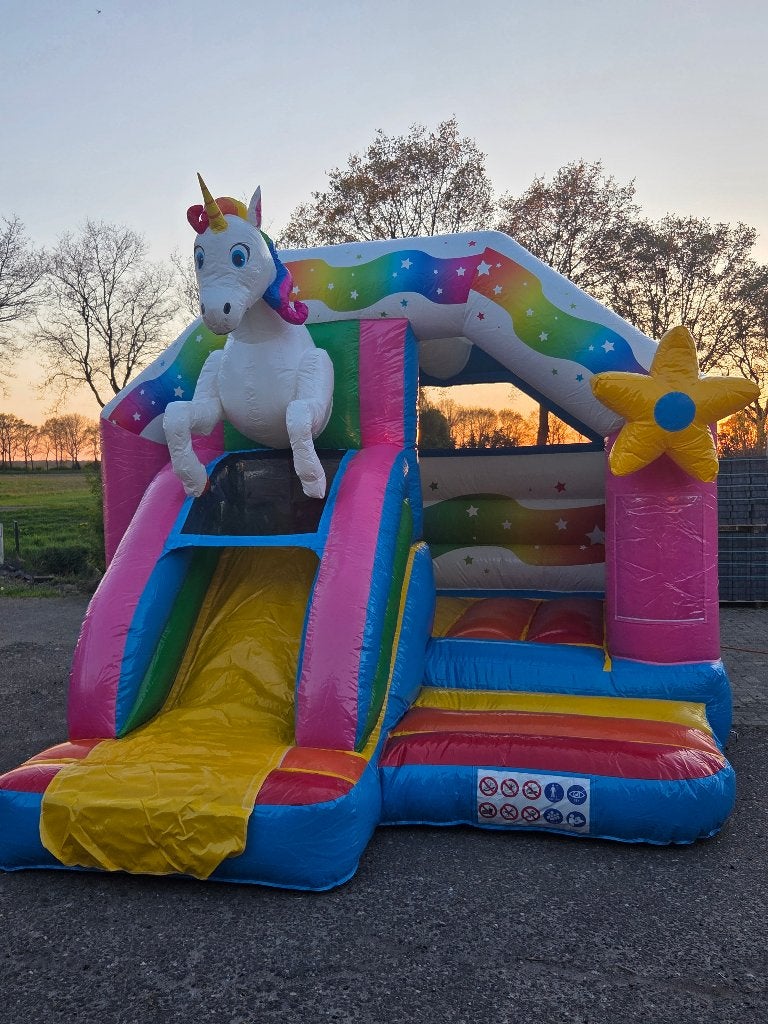 Te Huur Springkussen Slide Combo Unicorn, Ophalen, Zo goed als nieuw, Overige