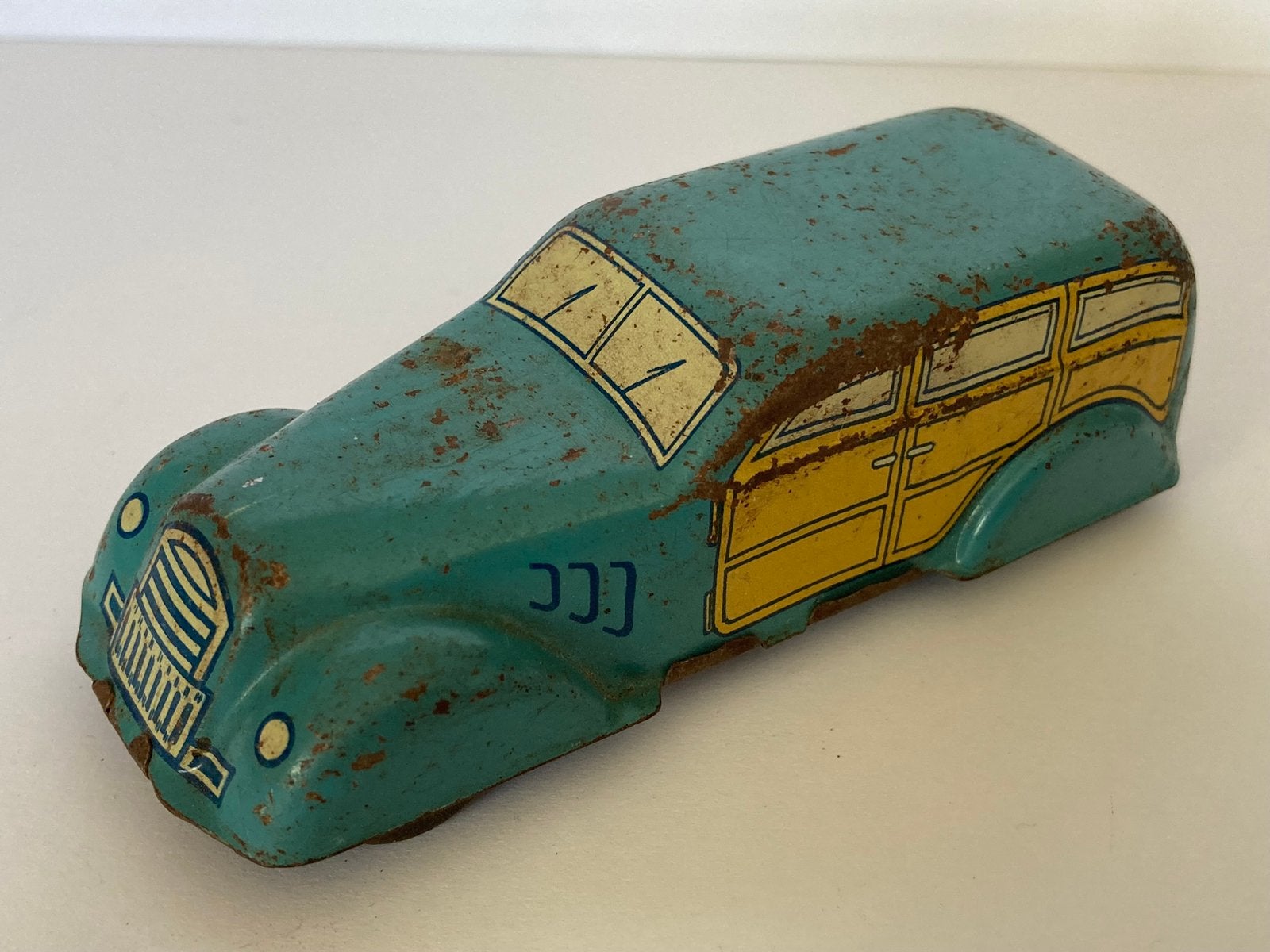 Blikken lichtblauwe stationcar, Antiek en Kunst, Ophalen of Verzenden