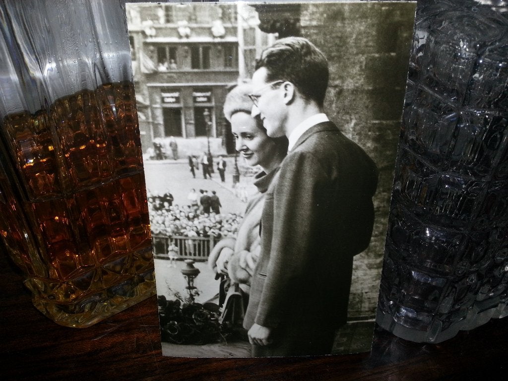 Echte foto verloving Boudewijn en Fabiola België 1960, Ophalen of Verzenden, Zo goed als nieuw, Buitenland, Kaart, Foto of Prent
