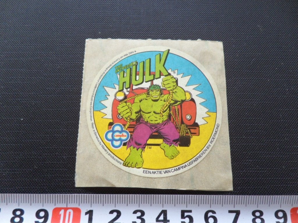 sticker 12 strip the incredible HULK campina ijs roermond *, Verzamelen, Ophalen, Zo goed als nieuw