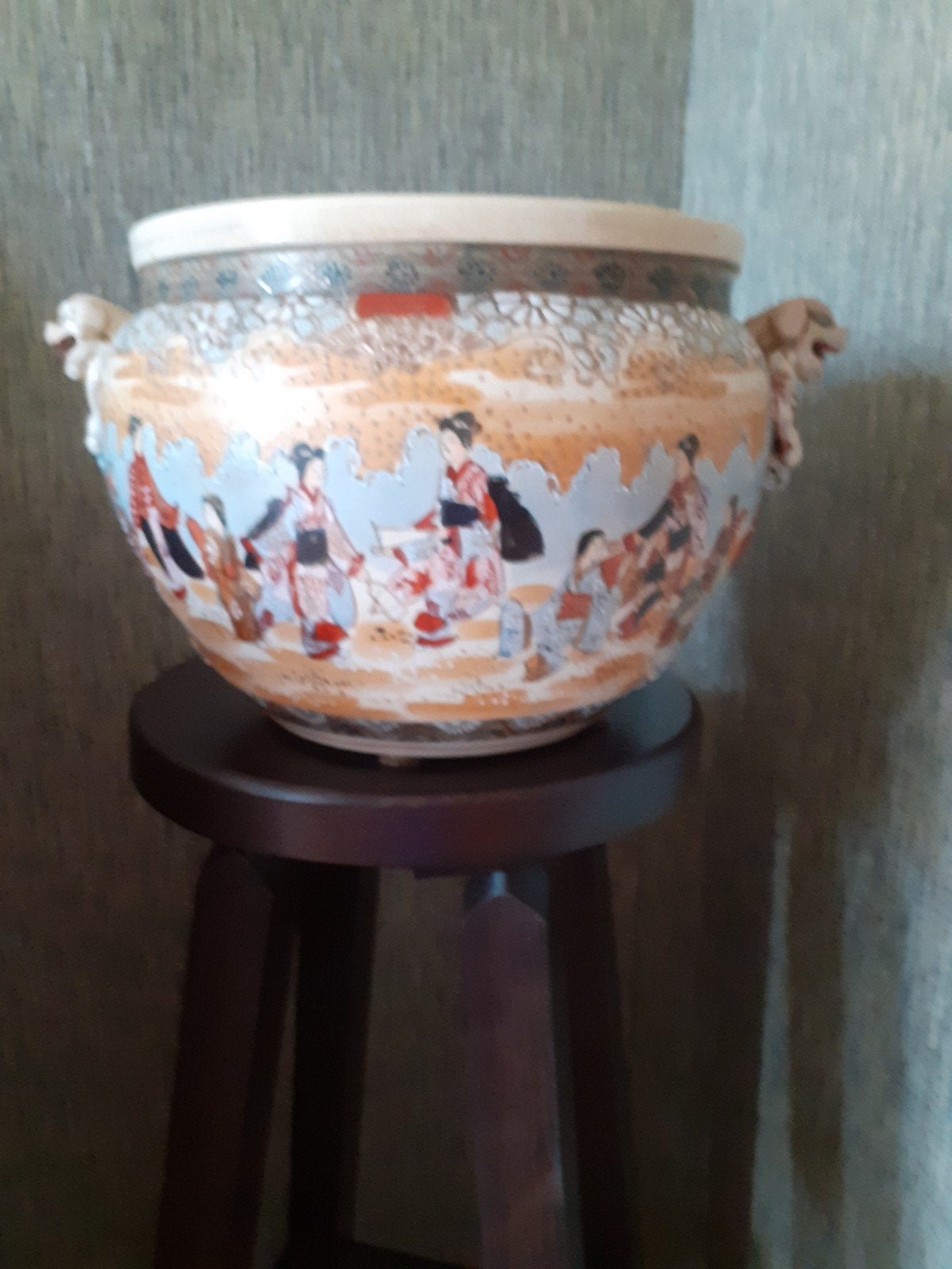 Antieke Japanse Satsuma Aardewerk Vazen Set, Ophalen of Verzenden