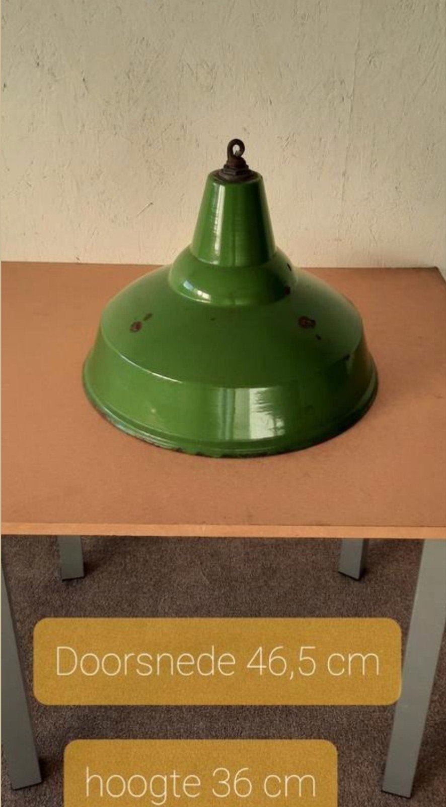 Emaille groene hanglamp, Ophalen of Verzenden