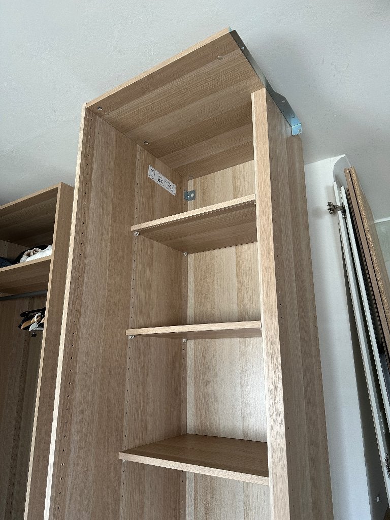 IKEA Pax hoekelement wit geglazuurd eiken, Ophalen, Met plank(en), Gebruikt, 200 cm of meer