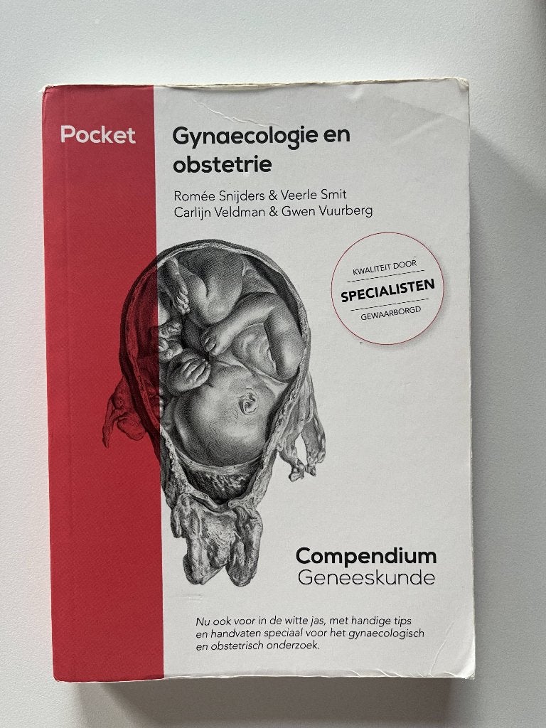 Gynaecologie en Obstetrie Compendium Geneeskunde Pocket, Boeken, Studieboeken en Cursussen, Ophalen of Verzenden, Romée Snijders & Veerle Smit, Carlijn Veldman & Gwen Vuurberg