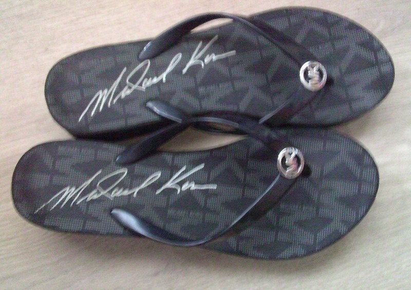 Michael Kors Bedford platform black jet set slippers 38, Slippers, Verzenden, Zwart, Zo goed als nieuw