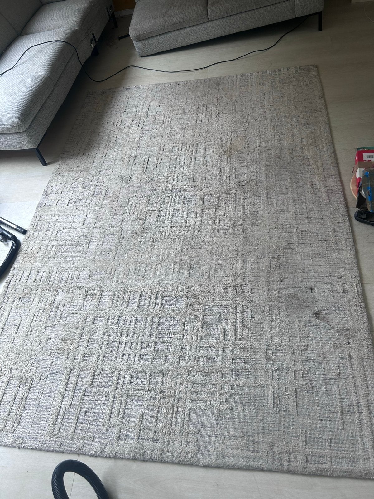 Modern Vloerkleed Victoria - Grijs/Blauw, 190x280 cm, Ophalen, Gebruikt, 150 tot 200 cm, 200 cm of meer