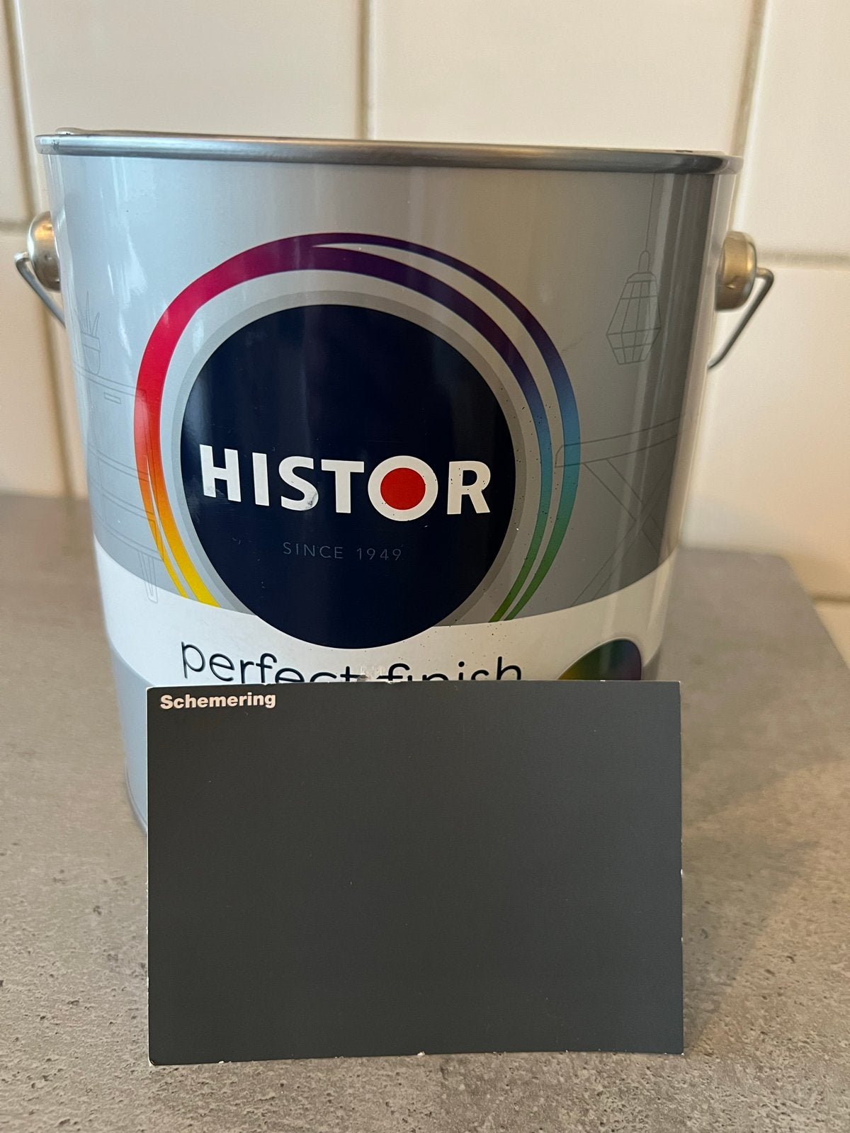 Histor Perfect Finish Muurverf Mat 2.5L - Kleur Schemering, Ophalen, Nieuw, Verf, Grijs