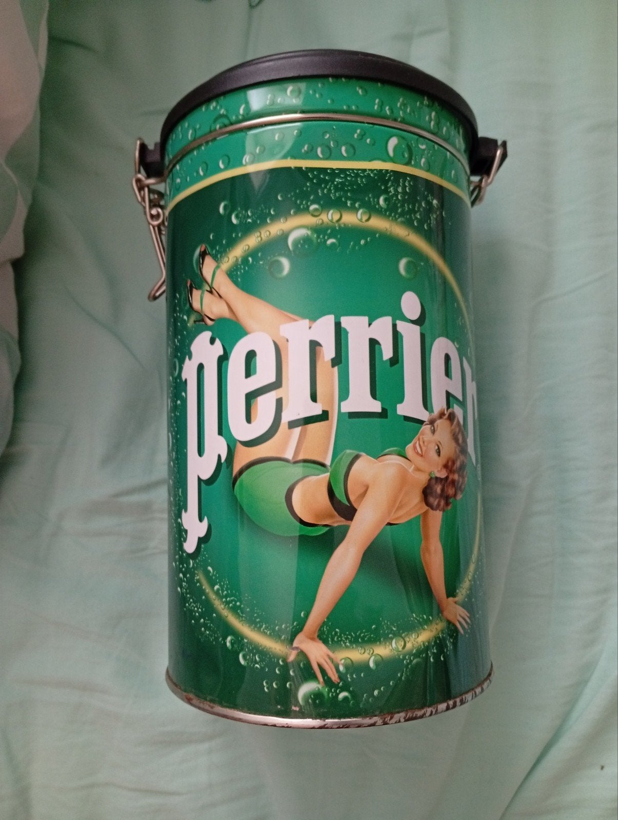 Perrier blik vintage retro., Ophalen of Verzenden