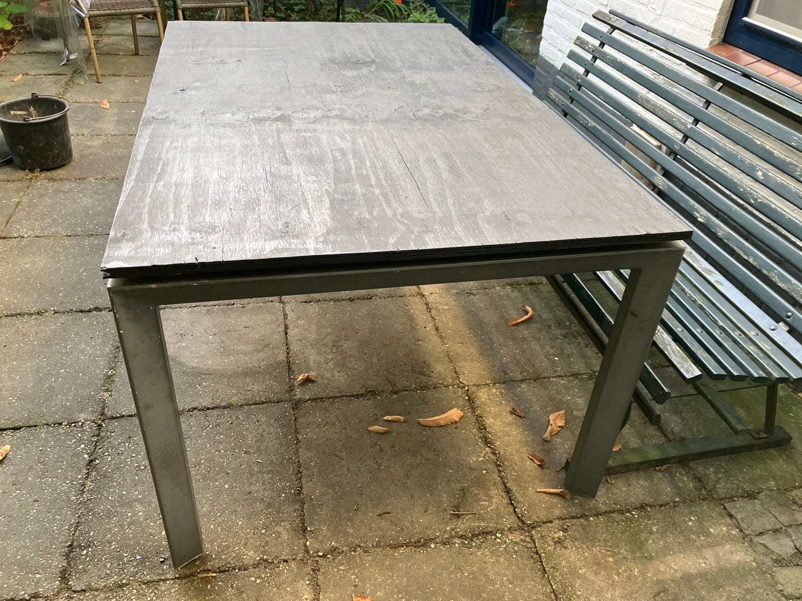 GRATIS tafel, Tuin en Terras, Tuintafels, Ophalen, Zo goed als nieuw, Rechthoekig, Hout