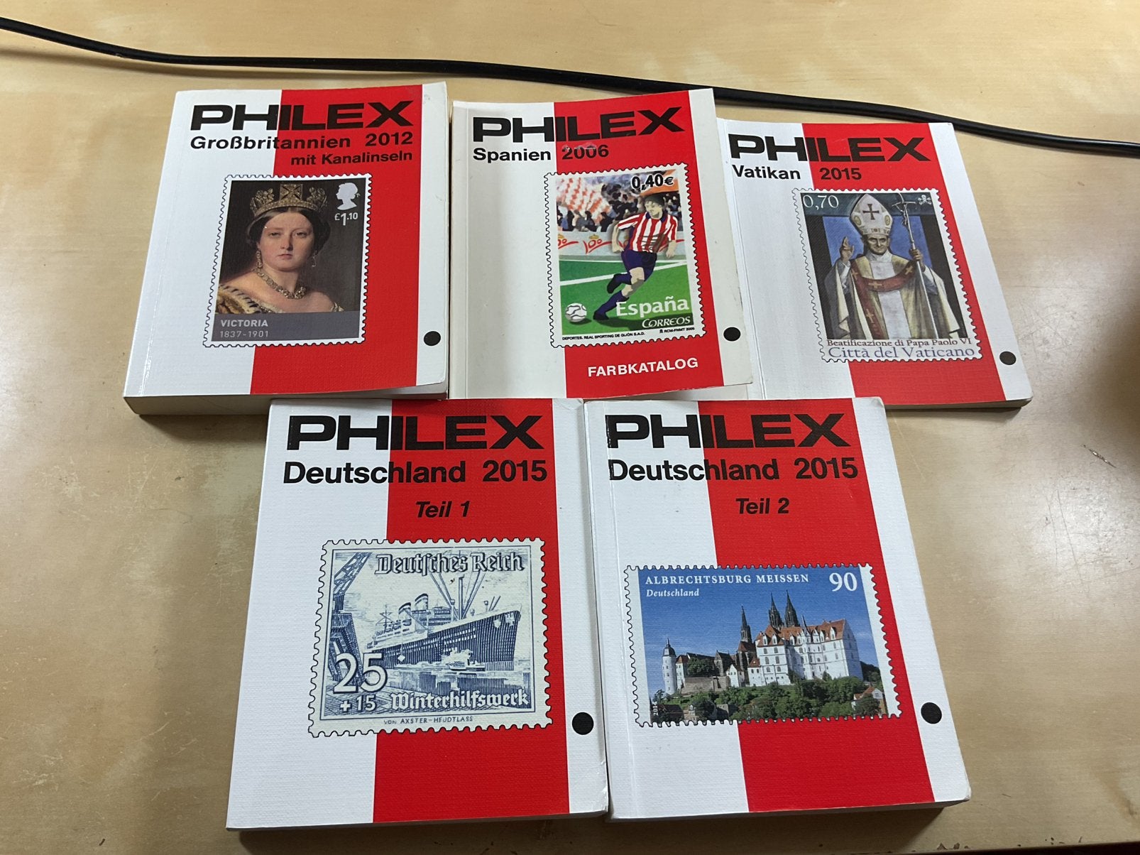 5 catalogi Philex Duitsland, Spanje, Vaticaan Gr Brittannie, Postzegels en Munten, Postzegels | Toebehoren, Ophalen of Verzenden