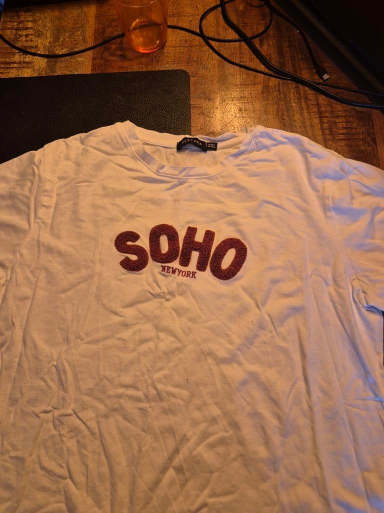 Pescara T-shirt wit met 'SOHO New York' opdruk, Pescara, Maat 48/50 (M), Wit, Nieuw