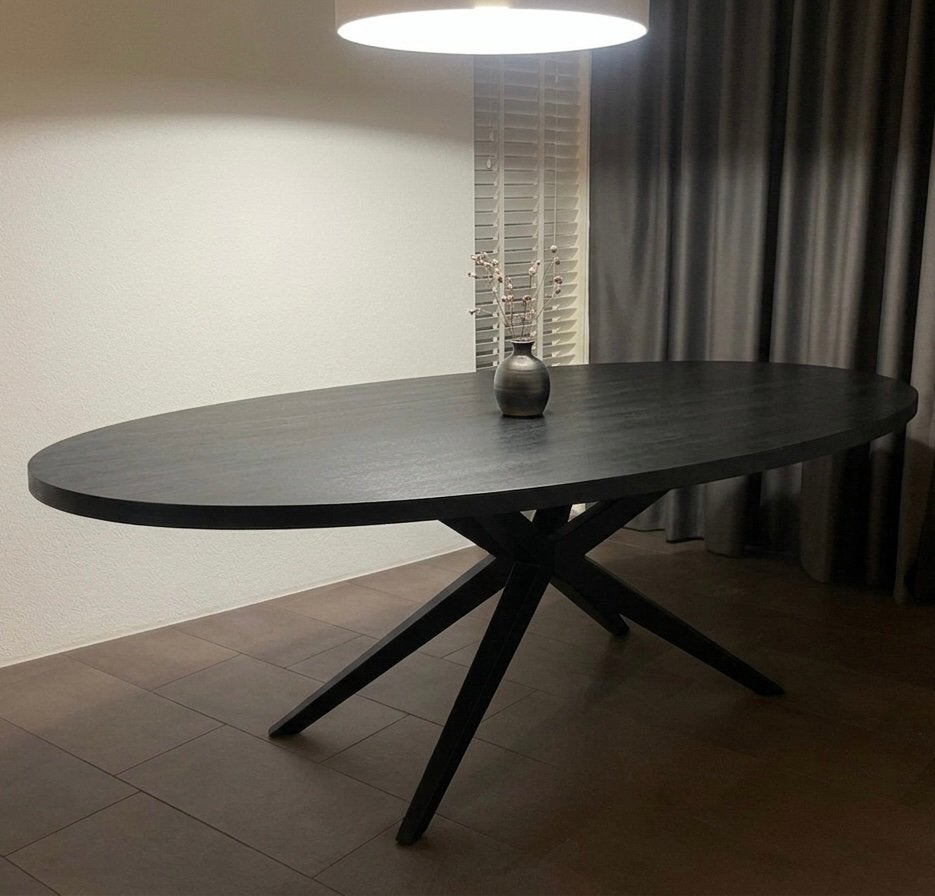 Ovale eetafel Sigrid van Haco, Ophalen, 100 tot 150 cm, 200 cm of meer, Zo goed als nieuw