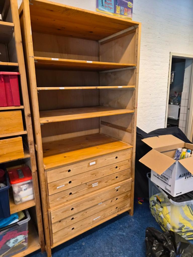 Kast met planken en laden - 70x103x208 cm, Huis en Inrichting, Kasten | Kledingkasten, Ophalen, Met plank(en), Gebruikt, 100 tot 150 cm