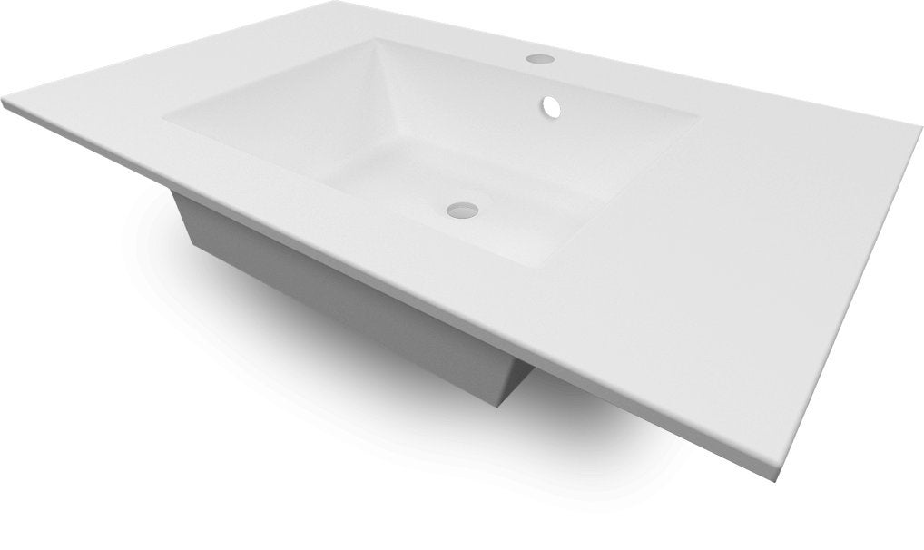 WASTAFEL 80x48,5 cm mineraalcomposiet - UITVERKOOP, Ophalen, Nieuw, Wit
